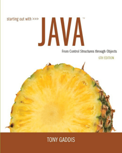 Starting Out with Java: Control Structures Through Objects