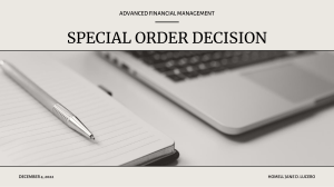 Special Order Decision