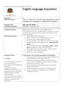MYP Assessment Information
