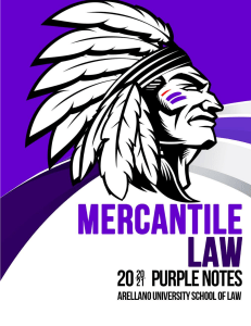 2021 Purples Notes in Commercial Law  