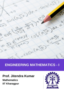 IIT Kharagpur Engineering Mathematics-1
