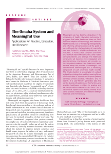 Omaha System & Meaningful Use in Nursing Informatics