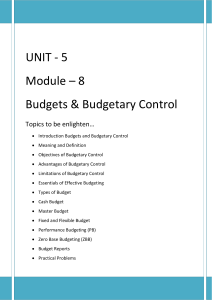 Budgetary control
