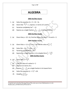 Grade 10- 12 Maths Pamphlet Compiled with Answers