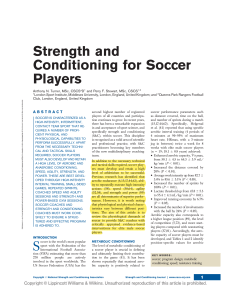 Strength and Conditioning for Soccer Players