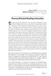 Fluency-Oriented Reading Instruction - Stahl