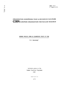 Modern physics from an elementary point of view-CERN - Victor Frederick Weisskopf (1970)