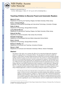 Kuhn et al Teaching Children to Become Fluent and Automatic Readers 2006
