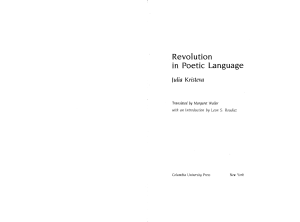 Julia Kristeva Revolution in Poetic Language Eub-ok.cc