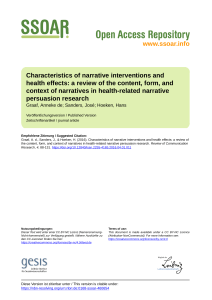 Characteristics of narrative interventions and health effects- a review of the content, form, and context of narratives in health-related narrative persuasion research