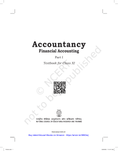 NCERT Class 11 Accountancy Book (Part I)