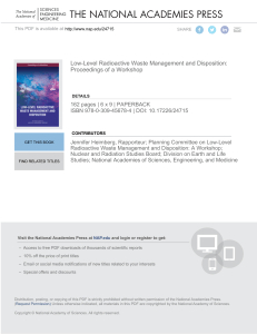 LLRW Management and Disposition