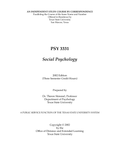 PSY 3331-Social Psychology Guide