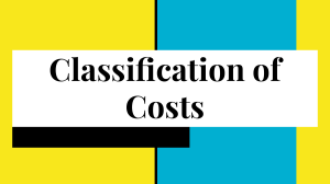 Classification of Costs
