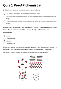 Quiz 1 Pre-AP chemistry