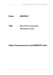 ASDEV01 Blue Prism Associate Developer Exam Dumps