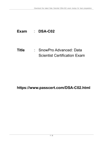 DSA-C02 SnowPro Advanced Data Scientist Certification Dumps