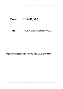 H19-110 V2.0-ENU HCSA-Sales-Storage V2.0 Exam Dumps