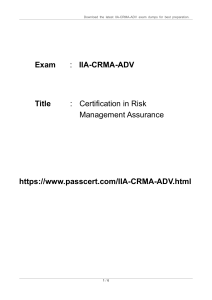 IIA-CRMA-ADV Certification in Risk Management Assurance Dumps