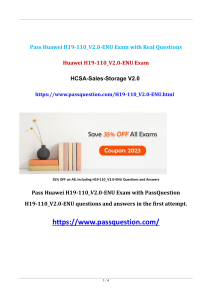 H19-110 V2.0-ENU HCSA-Sales-Storage V2.0 Exam Questions