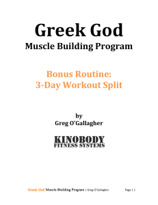 Greek God Muscle Building Program - 3 Day Split