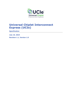Universal Chiplet Interconnect Express (UCIe) Specification Revision 1.1