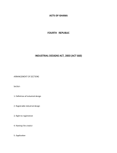 Ghana Industrial Designs Act 2003 (Act 660)