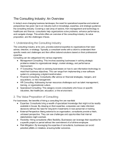 The Consulting Industry  An Overview