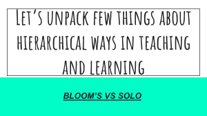 Bloom's VS SOLO