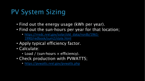 System Sizing Calculation