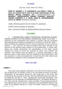 02 Harden v. Benguet Consolidated Mining Co., 58 Phil. 141 (1933)