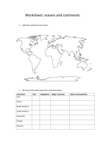Worksheet continents and oceans(1)