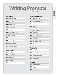 Writing Prompts for gr2-4 