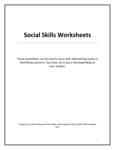 Social Skills Worksheets