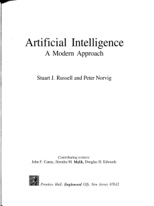 Artificial Intelligence A Modern Approac