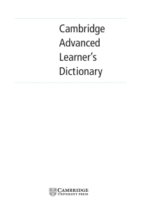Cambridge Adanced Learner's Dictionary
