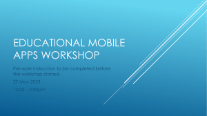 Educational mobile apps workshop