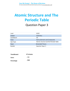 3.3  atomic structure and the periodic table qp - igcse cie chemistry - extende theory paper