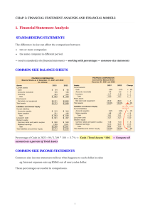 CHAP 3: FINANCIAL STATEMENT ANALYSIS AND FINANCIAL MODELS 