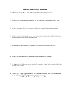 mole and stoichiometry worksheet  1 