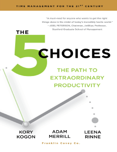 The 5 Choices  The Path to Extraordinary Productivity