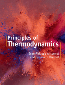 Principles of thermodynamics by Jean-Philippe Ahsermet and Sylvain D. Brechet