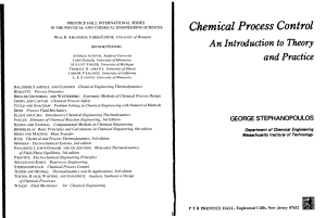 Chemical Process Control by George Stephanopoulos