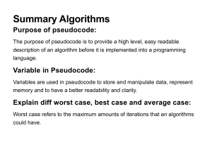 Summary Algorithms