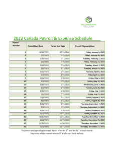 2023 Payroll and Expense- Canada