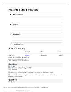 Microbiology Module 1 Review Questions & Answers