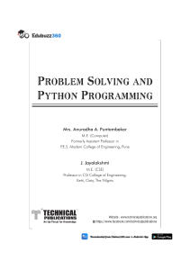 GE8151 - Problem Solving & Python Programming