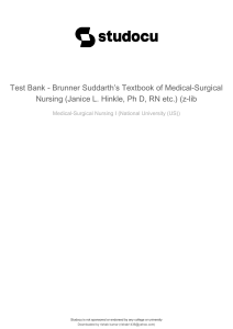 Medical-Surgical Nursing Test Bank - Hinkle 2017