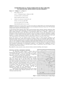 Yarramba Palaeochannel Geohydrology: Honeymoon Uranium Project