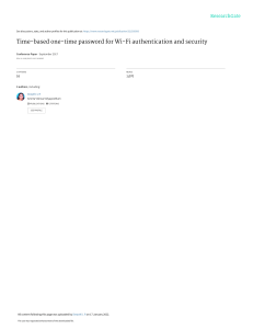 Time-based one-time password for Wi-Fi authentication and security